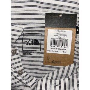 NEW The North Face Men's Striped Terrain Polo Size XXL Gray White Casual NWT